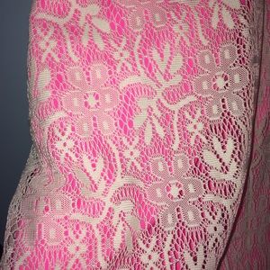 CLOSET CLOSING! Hot Pink & White Lace casual dress